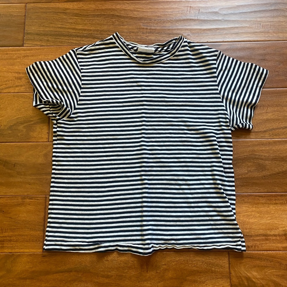 Re/done Hanes the classic tee black and white stripe